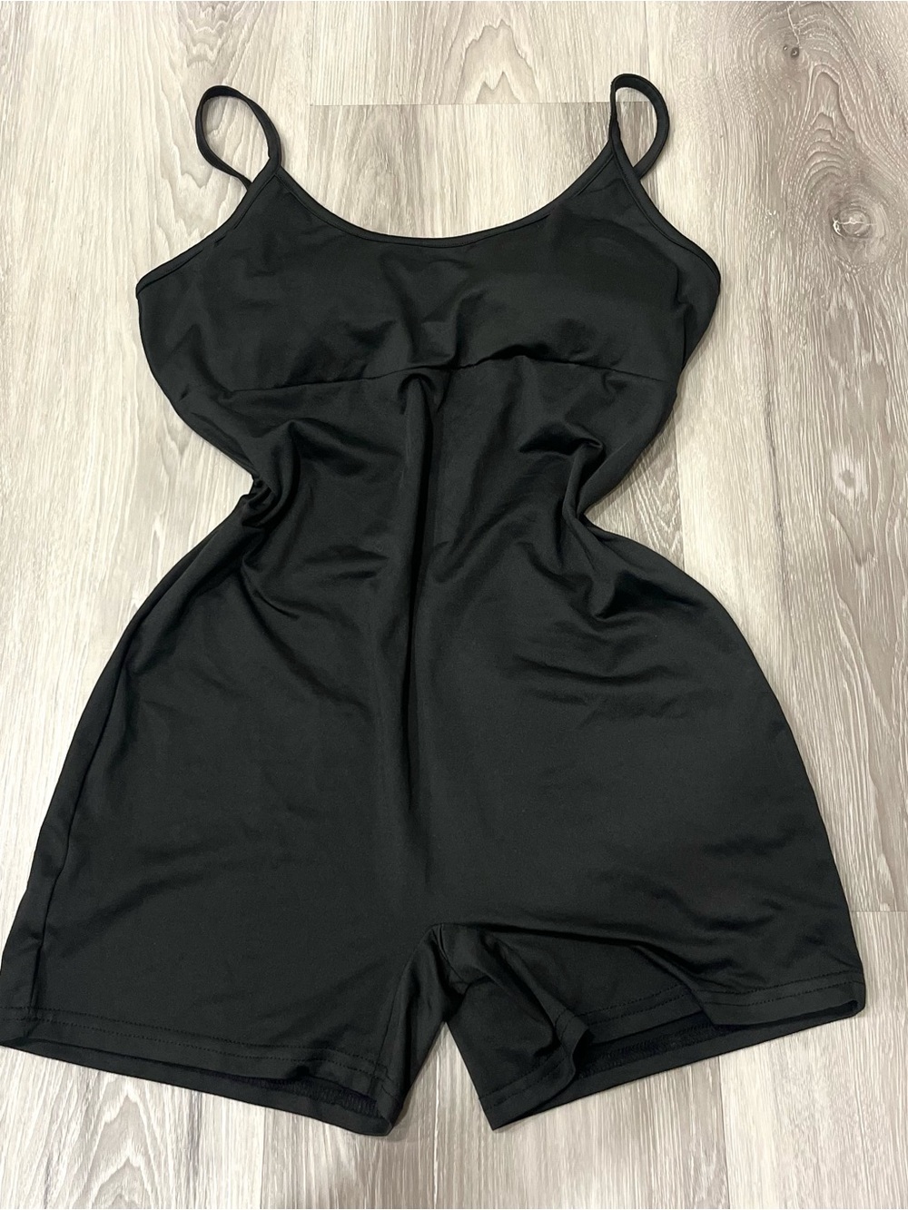 Black Spaghetti-Strap Romper